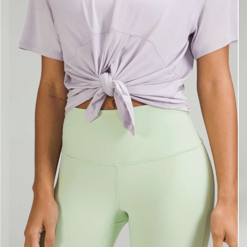 Lululemon Modal-Silk Blend Tie-Front Yoga T-Shirt